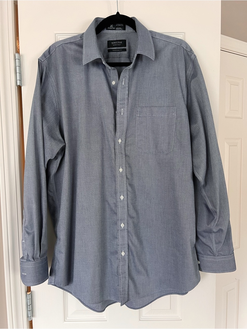 Nordstrom Men’s Wrinkle-Free Slate Blue Button-Down Shirt